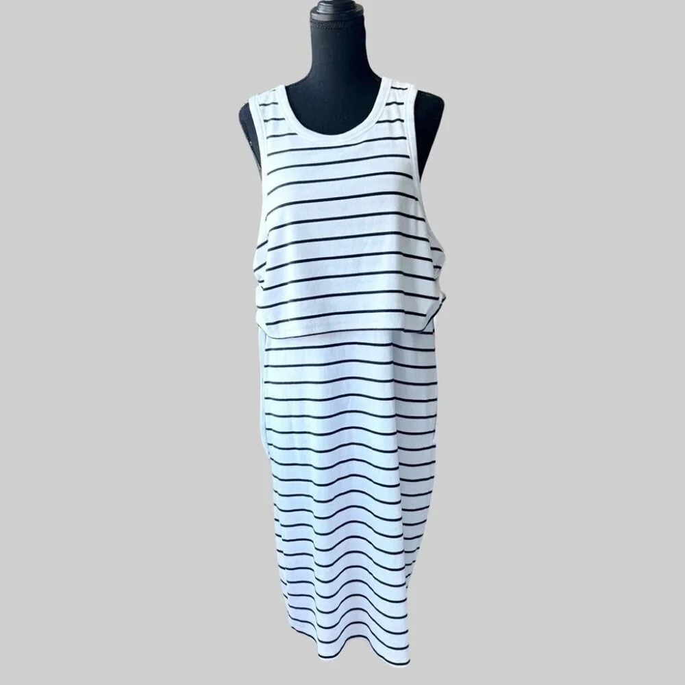 NWT Old Navy Maternity Striped Sleeveless Rib-Knit Nursing Dress - Picture 2 of 16